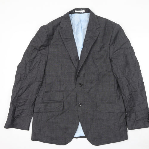 Marks and Spencer Mens Grey Wool Jacket Blazer Size 40 Regular