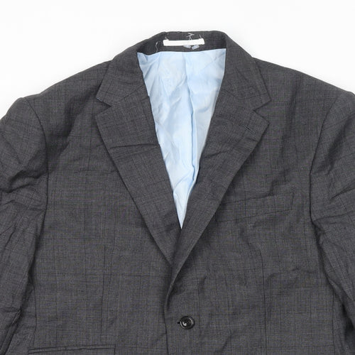 Marks and Spencer Mens Grey Wool Jacket Blazer Size 40 Regular