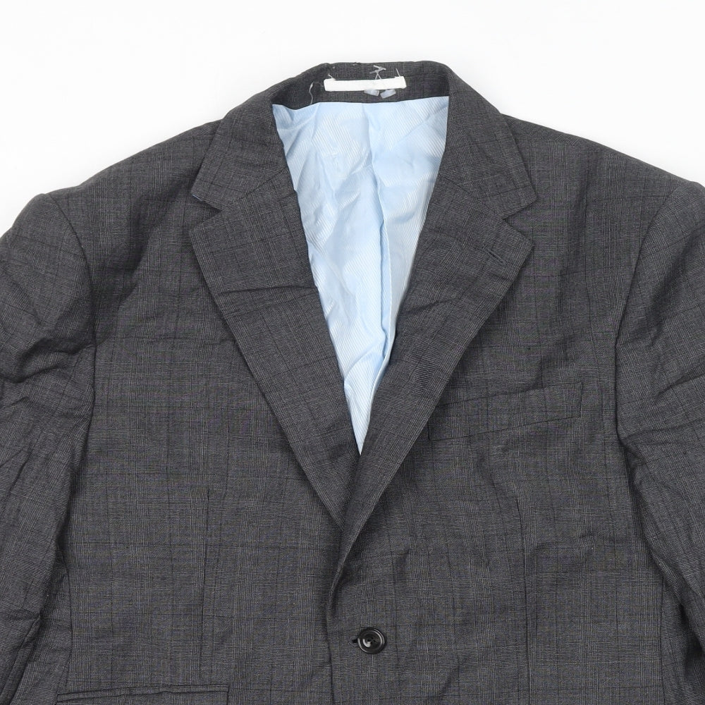 Marks and Spencer Mens Grey Wool Jacket Blazer Size 40 Regular