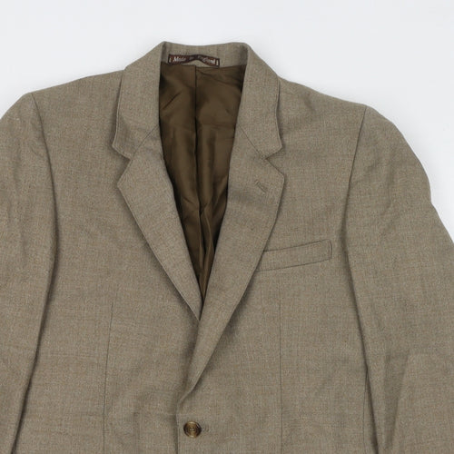 Winchester Mens Beige Polyester Jacket Suit Jacket Size 38 Regular