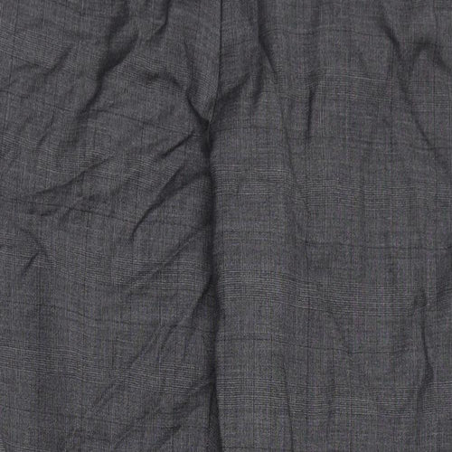 Marks and Spencer Mens Grey Striped Wool Dress Pants Trousers Size 34 in L29 in Regular Zip