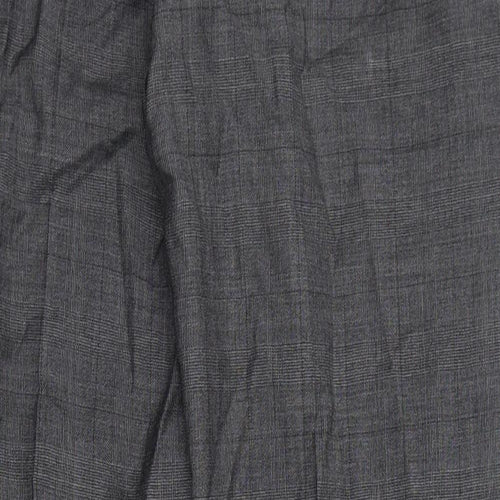 Marks and Spencer Mens Grey Striped Wool Dress Pants Trousers Size 34 in L29 in Regular Zip