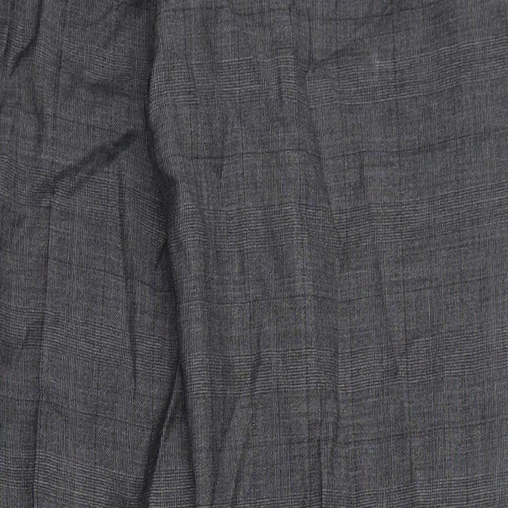 Marks and Spencer Mens Grey Striped Wool Dress Pants Trousers Size 34 in L29 in Regular Zip