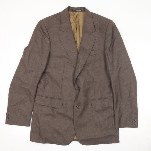 Guards Mens Brown Polyester Jacket Blazer Size 40 Regular