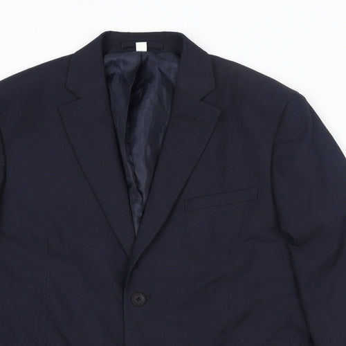 Autograph Mens Blue Polyester Jacket Suit Jacket Size 42 Regular