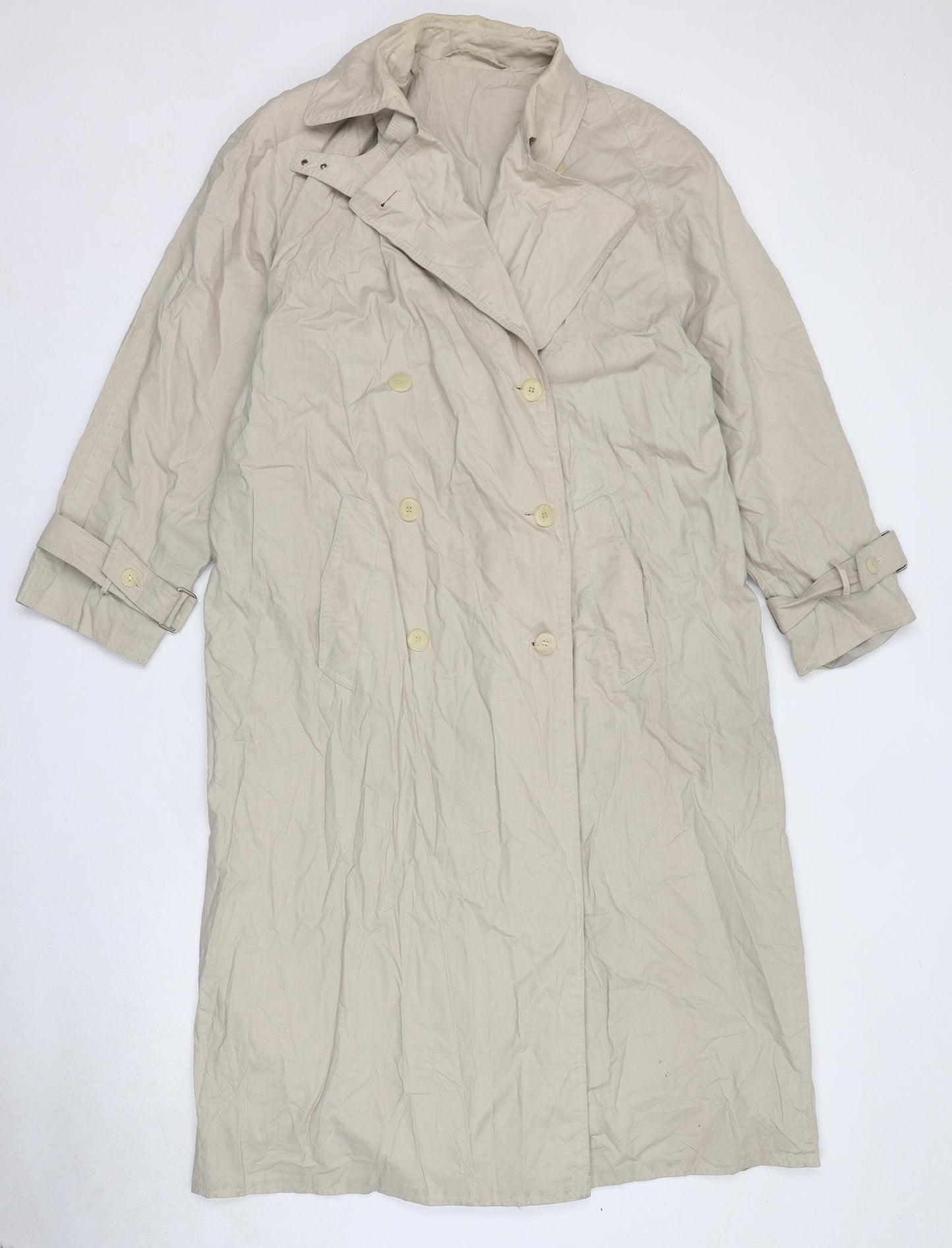 St Michael Womens Beige Trench Coat Coat Size 14 Button