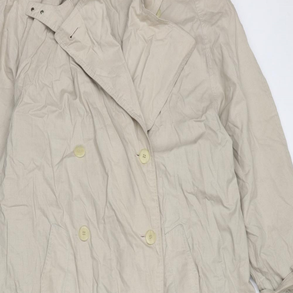 St Michael Womens Beige Trench Coat Coat Size 14 Button
