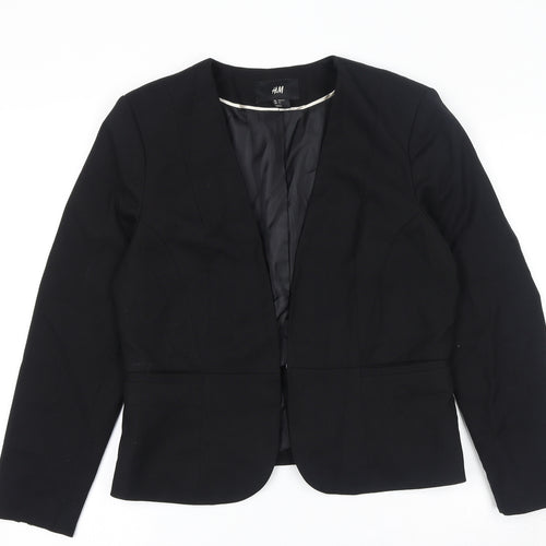 H&M Womens Black Jacket Blazer Size 14