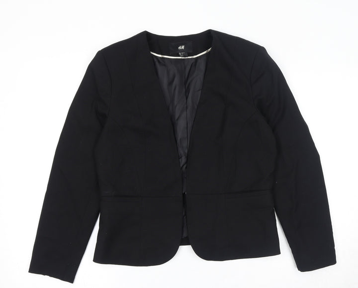 H&M Womens Black Jacket Blazer Size 14