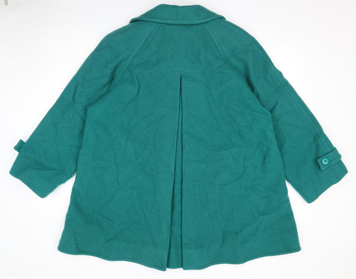 Jaeger Womens Green Overcoat Jacket Size 8 Button