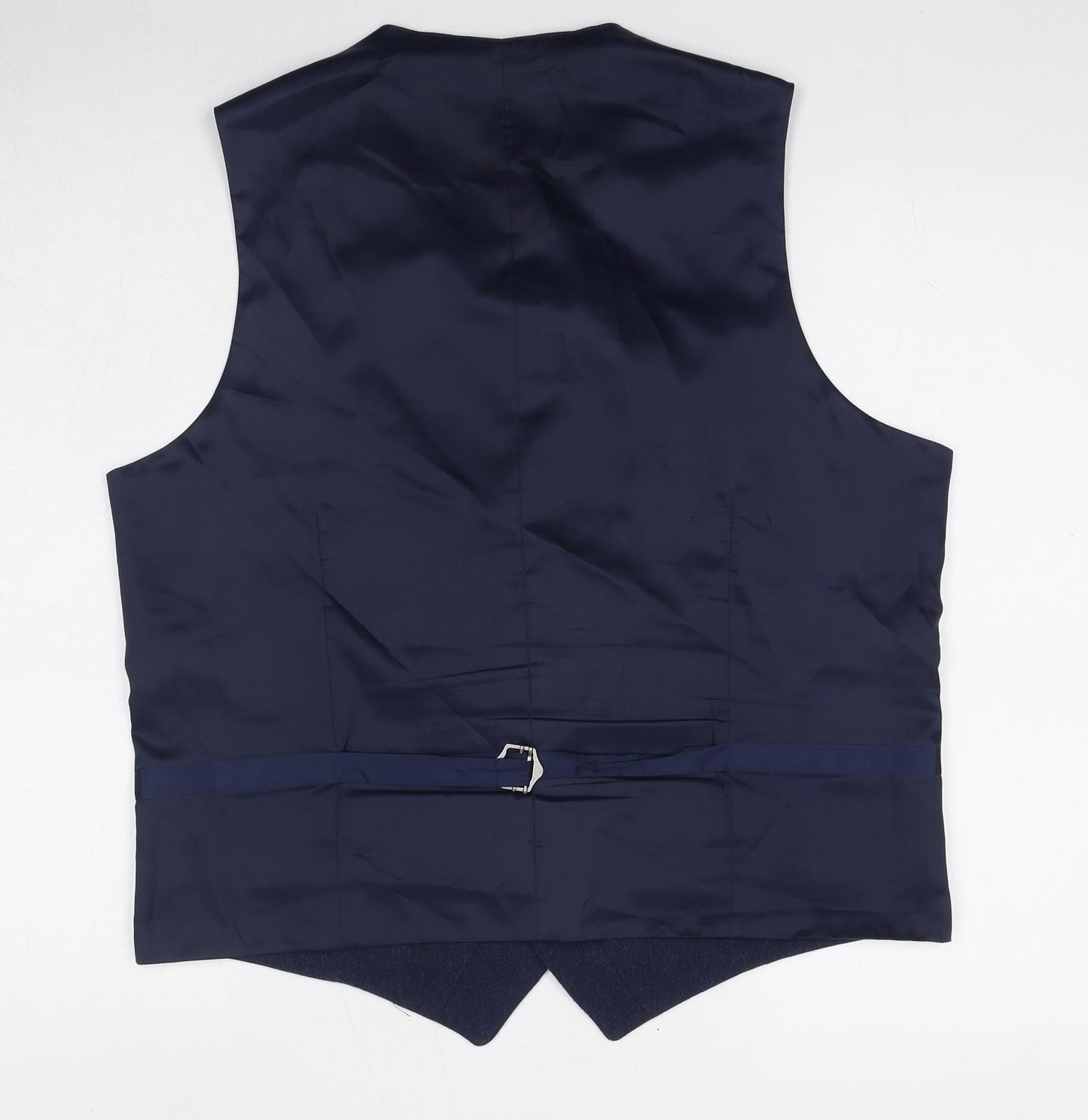Marks and Spencer Mens Blue Wool Jacket Suit Waistcoat Size L Regular