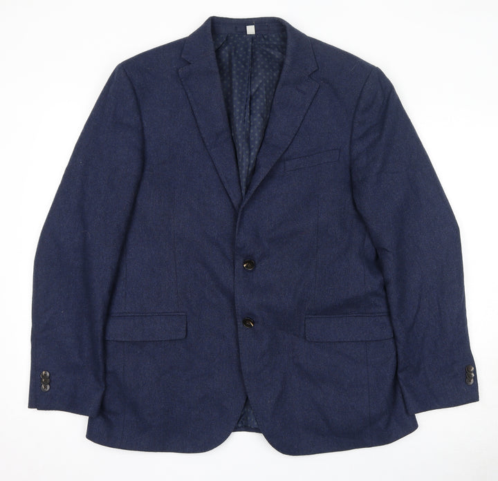 Marks and Spencer Mens Blue Wool Jacket Suit Jacket Size 42 Regular