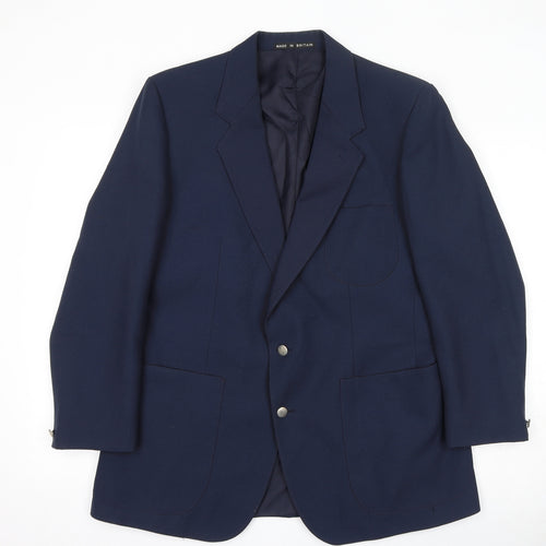 Greenwoods Mens Blue Polyester Jacket Suit Jacket Size 42 Regular