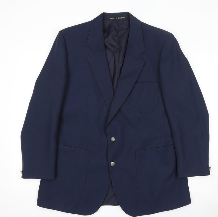 Greenwoods Mens Blue Polyester Jacket Suit Jacket Size 42 Regular