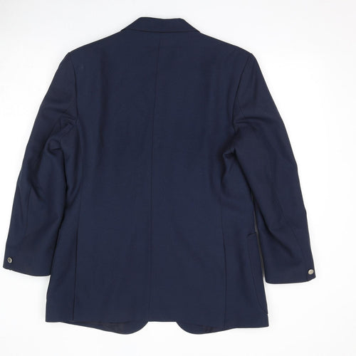 Greenwoods Mens Blue Polyester Jacket Suit Jacket Size 42 Regular