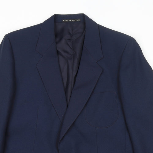 Greenwoods Mens Blue Polyester Jacket Suit Jacket Size 42 Regular