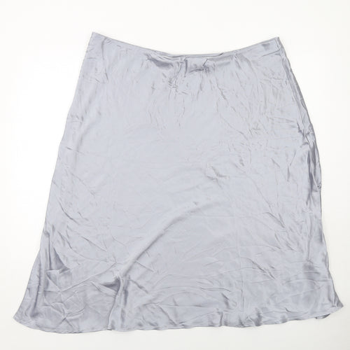 Marks and Spencer Womens Grey Viscose A-Line Skirt Size 24