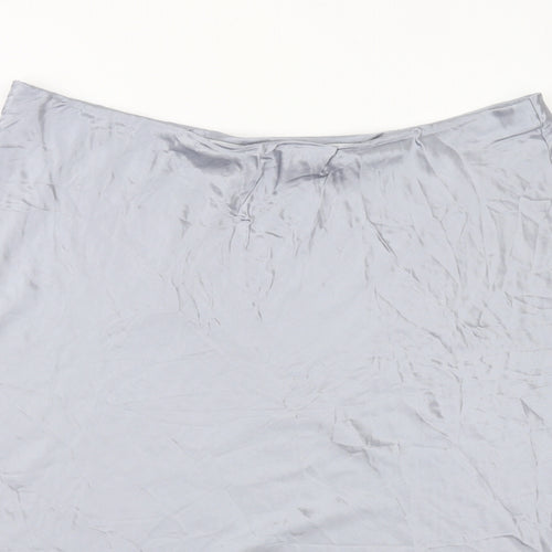 Marks and Spencer Womens Grey Viscose A-Line Skirt Size 24