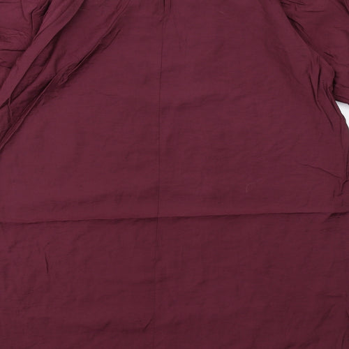 Marks and Spencer Womens Purple Viscose A-Line Size 12 Round Neck Button