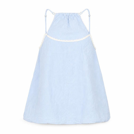 Front view of Next women’s blue viscose basic tank, size UK 12, round neck