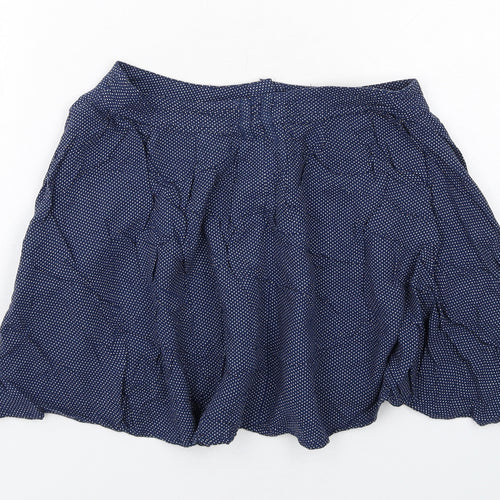 Topshop Womens Black Polka Dot Viscose Mini Skirt Size 8 Button