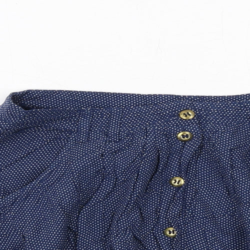 Topshop Womens Black Polka Dot Viscose Mini Skirt Size 8 Button