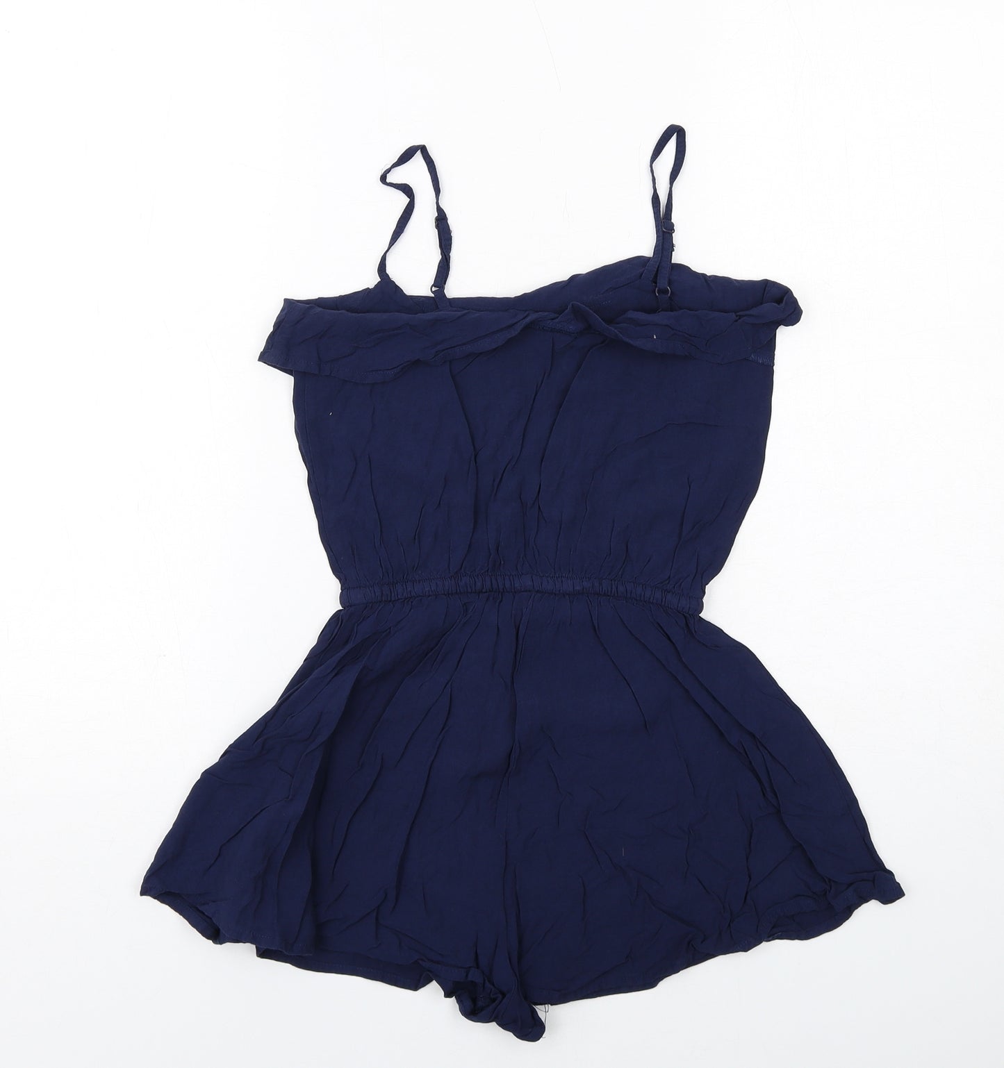H&M Womens Blue Viscose Playsuit One-Piece Size 6 Pullover