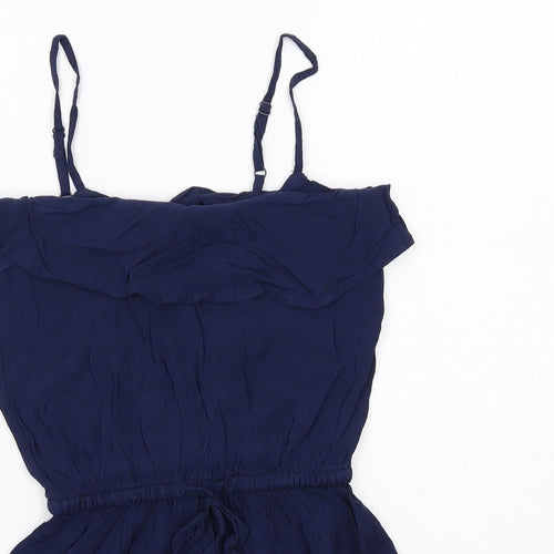 H&M Womens Blue Viscose Playsuit One-Piece Size 6 Pullover