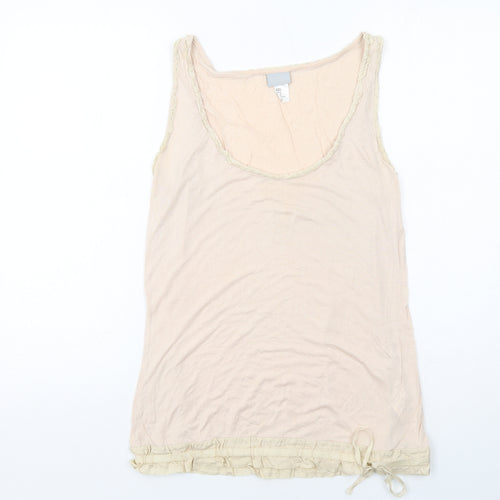 H&M Womens Pink Viscose Basic Tank Size M Round Neck