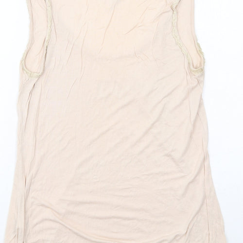 H&M Womens Pink Viscose Basic Tank Size M Round Neck