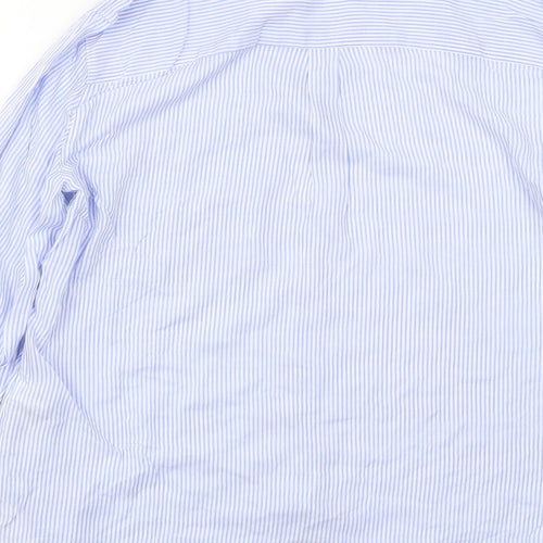 NEXT Womens Blue Striped Viscose Basic Button-Up Size 12 Collared