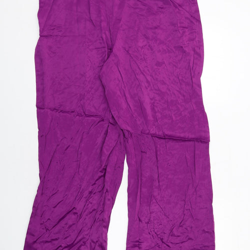 Marks and Spencer Womens Purple Viscose Trousers Size 20 Regular