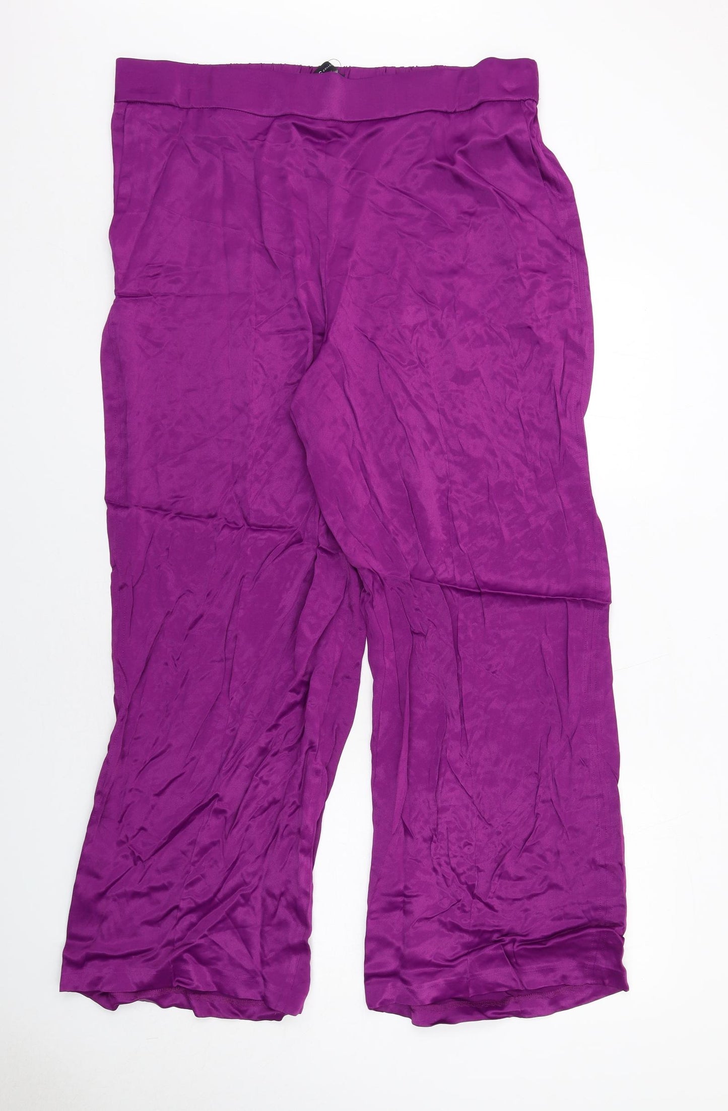 Marks and Spencer Womens Purple Viscose Trousers Size 20 Regular