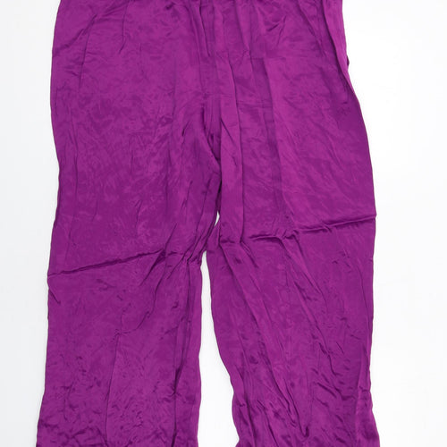 Marks and Spencer Womens Purple Viscose Trousers Size 20 Regular