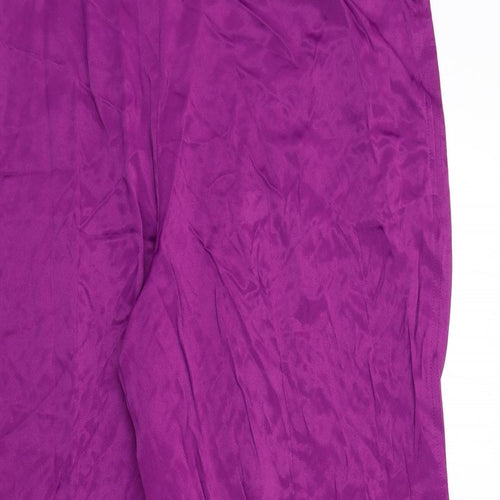 Marks and Spencer Womens Purple Viscose Trousers Size 20 Regular