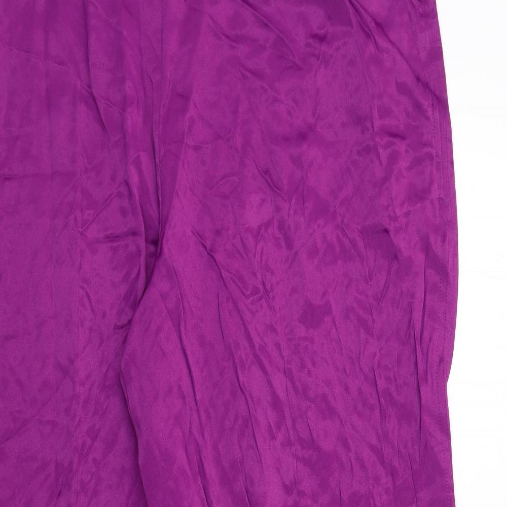 Marks and Spencer Womens Purple Viscose Trousers Size 20 Regular