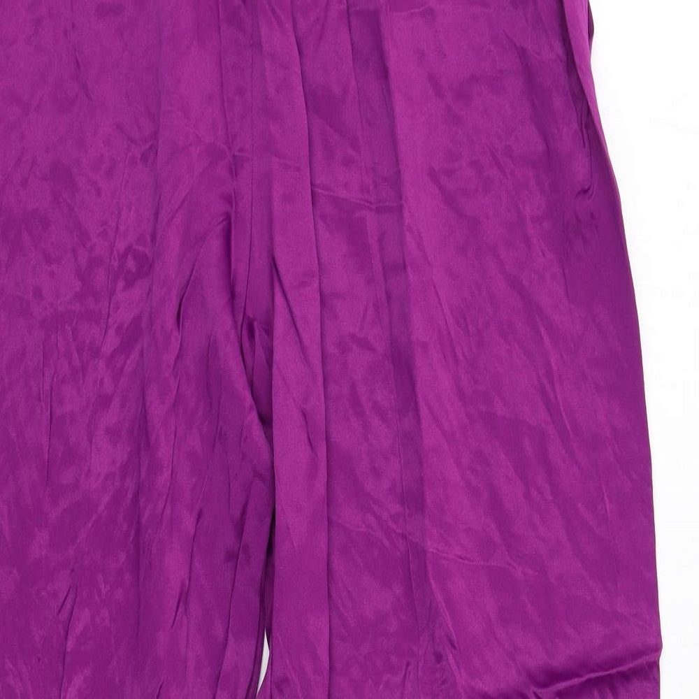 Marks and Spencer Womens Purple Viscose Trousers Size 20 Regular