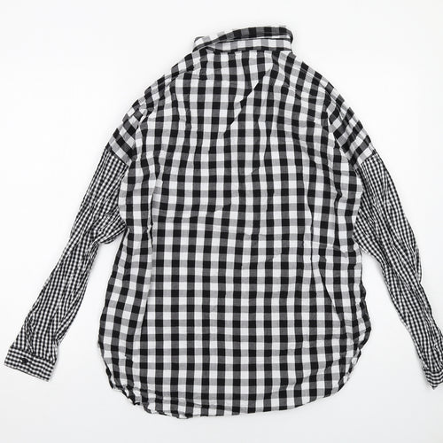 Violet Romance Womens Black Check Cotton Basic Button-Up Size 10 Collared