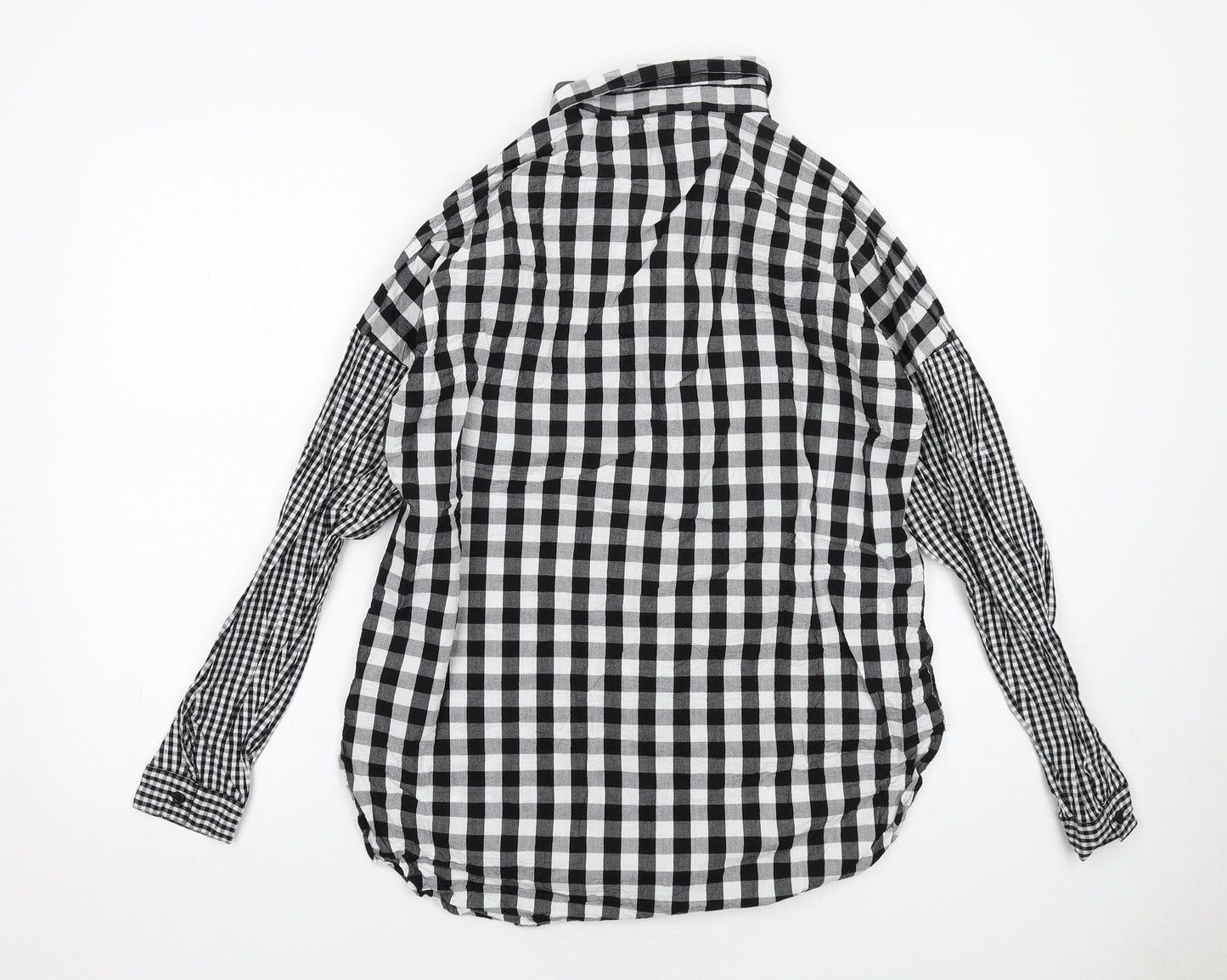 Violet Romance Womens Black Check Cotton Basic Button-Up Size 10 Collared