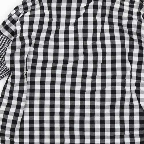 Violet Romance Womens Black Check Cotton Basic Button-Up Size 10 Collared