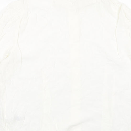 Marks and Spencer Womens White Viscose Basic Button-Up Size 18 Collared