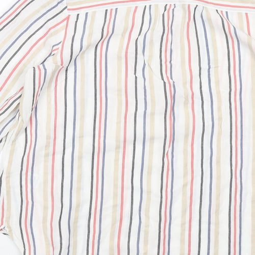 Marks and Spencer Womens Multicoloured Striped Viscose Basic Button-Up Size 8 Collared