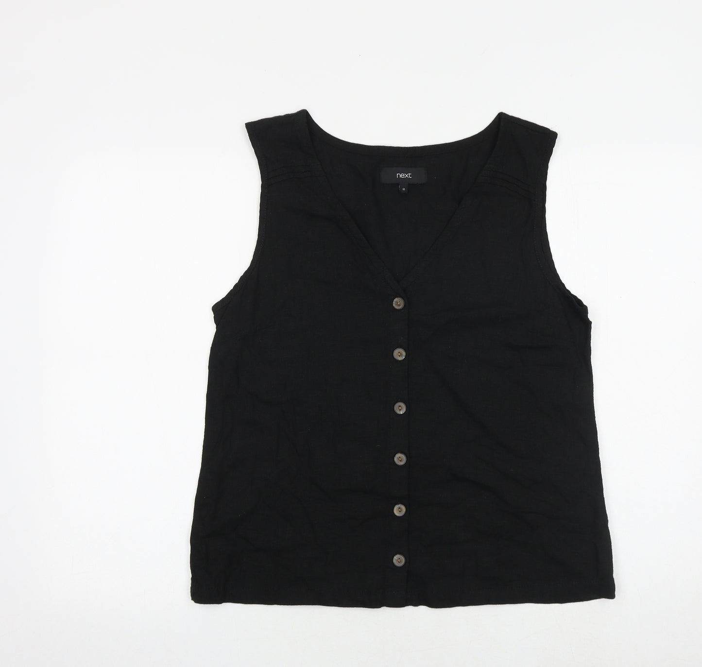 NEXT Womens Black Viscose Basic Tank Size 12 V-Neck