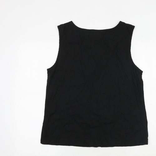 NEXT Womens Black Viscose Basic Tank Size 12 V-Neck