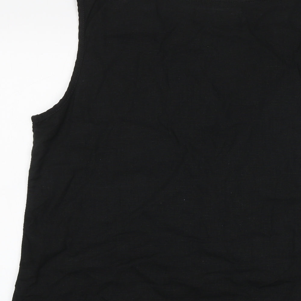 NEXT Womens Black Viscose Basic Tank Size 12 V-Neck