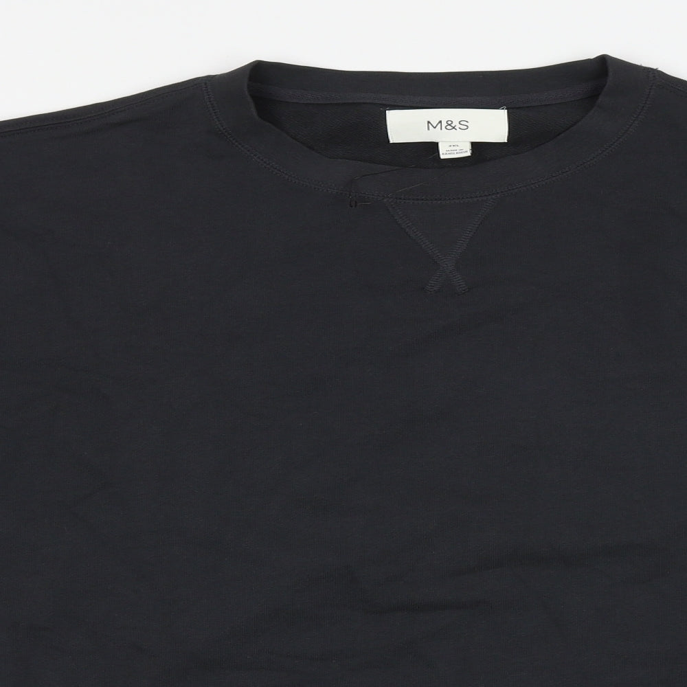 Marks and Spencer Mens Grey Cotton Pullover Sweatshirt Size 2XL