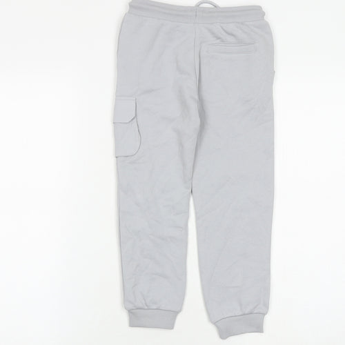 Marks and Spencer Boys Grey Cotton Jogger Trousers Size 5-6 Years Regular Drawstring