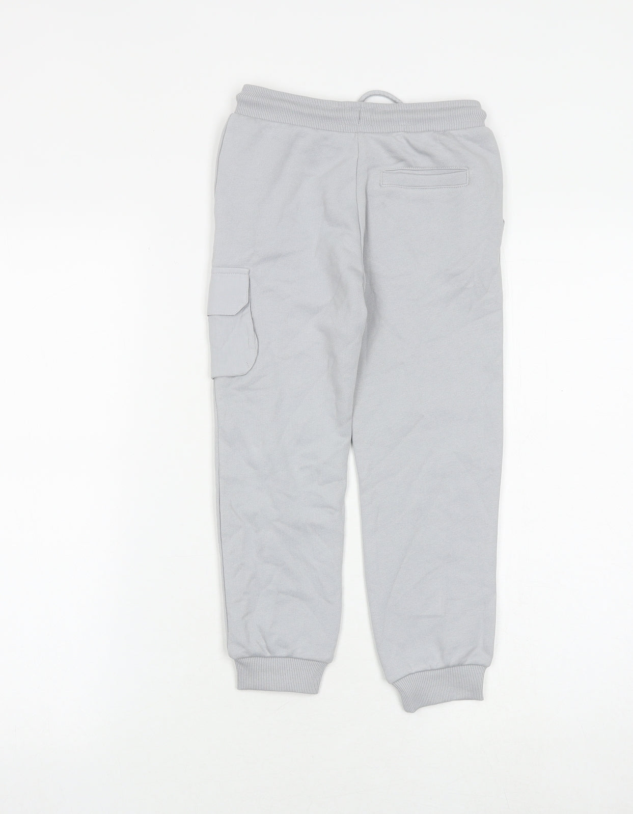 Marks and Spencer Boys Grey Cotton Jogger Trousers Size 5-6 Years Regular Drawstring