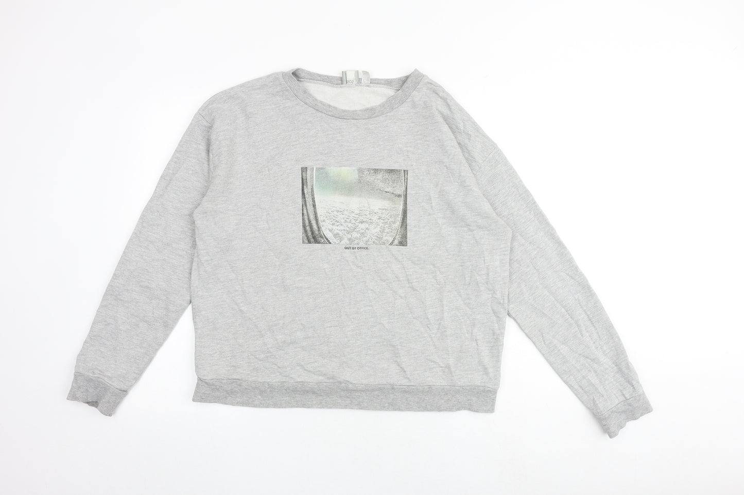 ASOS Womens Grey Cotton Pullover Sweatshirt Size 16 Pullover - Out of Office