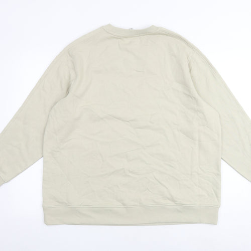 Marks and Spencer Mens Beige Cotton Pullover Sweatshirt Size L - Aprés Ski
